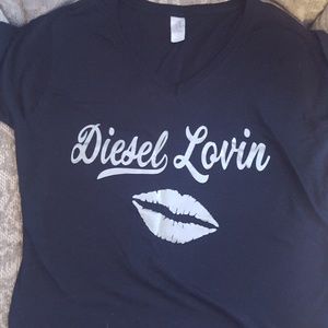 New Fitted V-neck Diesel Lovin T-shirt